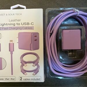 Lavender Lightning to USB-C Cables
